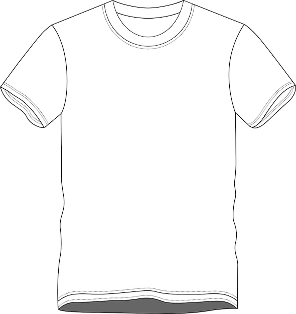 Boys and Mens Round Neck Half Sleeve Tshirt t shirt flat sketch white tshirt mockup