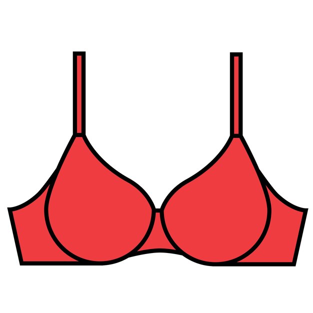 Vector bra red color female underwear icon