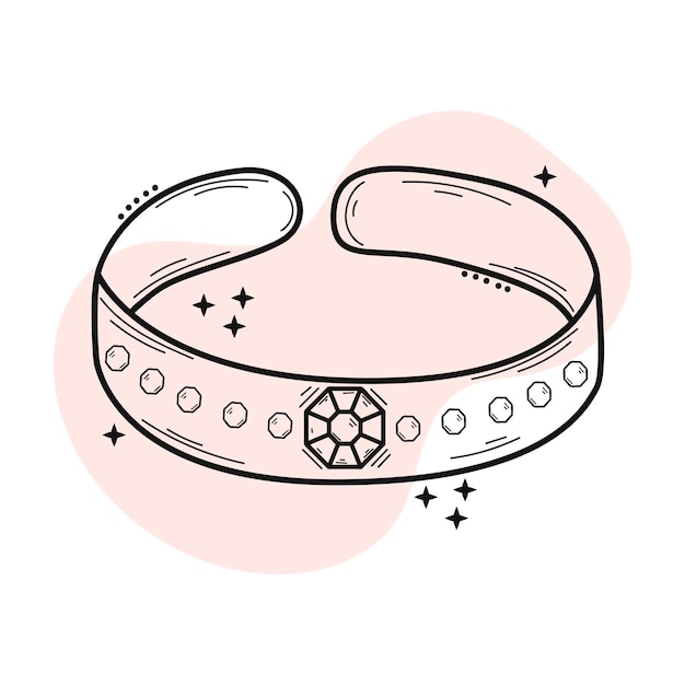 Bracelet icon hand drawing jewelry