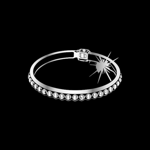 Vector a bracelet with a diamond on it and a diamond ring on the bottom