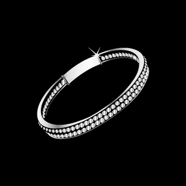 Vector a bracelet with diamonds on it and a white diamond on the bottom