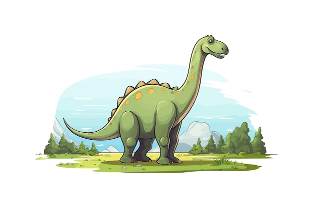 Brachiosaurus cartoon dinosaur Vector illustration design