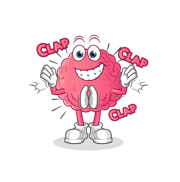 Brain applause illustration. character vector