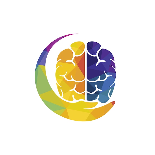 Brain care vector logo design Human brain with hand icon logo design