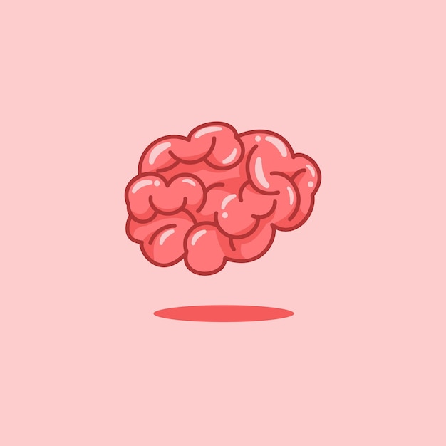 Brain cartoon vector icon illustration