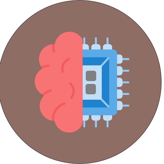 Vector brain circuit vector illustration style