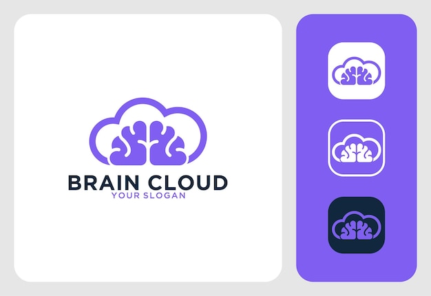 Brain cloud modern logo design