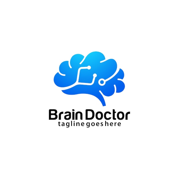 Brain doctor logo design template