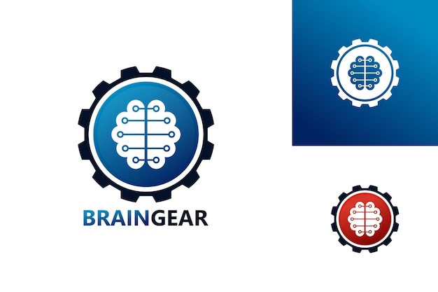 Brain Gear Digital Logo Template Design Vector, Emblem, Design Concept, Creative Symbol, Icon