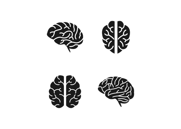 Brain icon design template vector isolated illustration