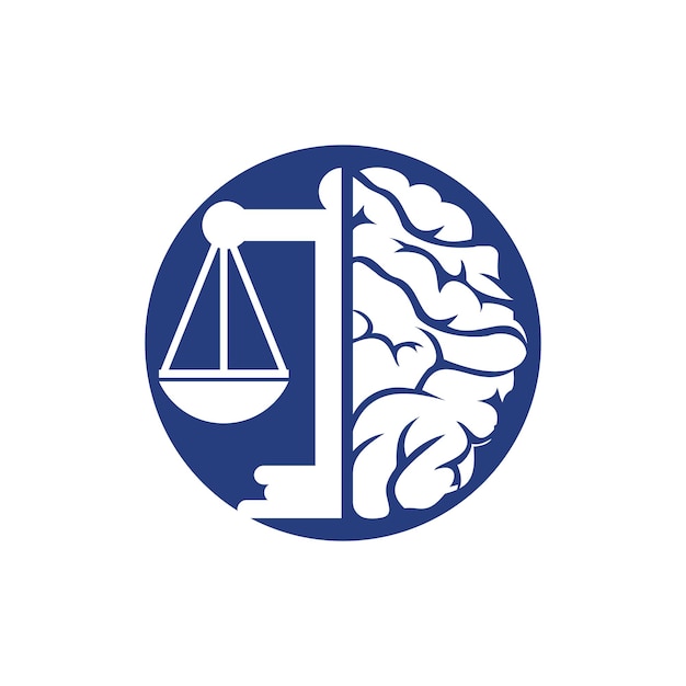 Brain law vector logo design