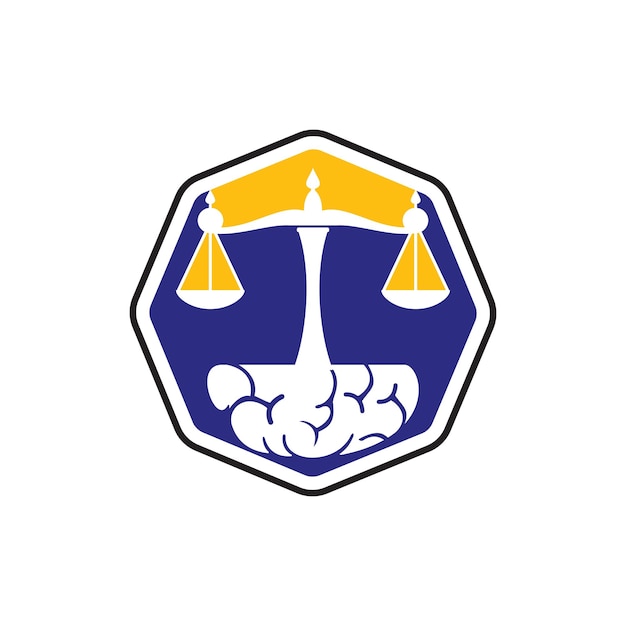 Brain law vector logo design