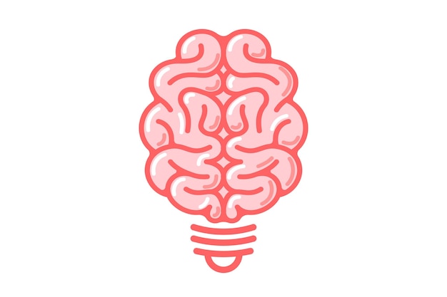 Brain light bulb innovation icon creative thinking idea solution logo isolated inspiration symbol