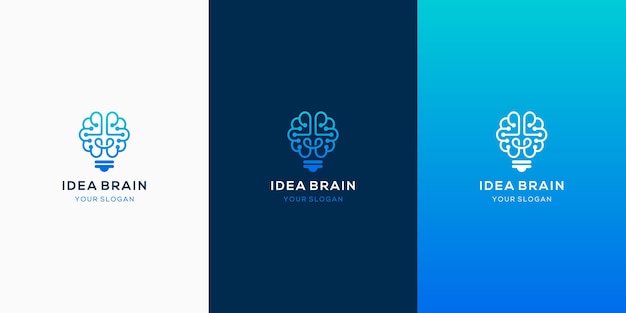 Brain light bulb logo