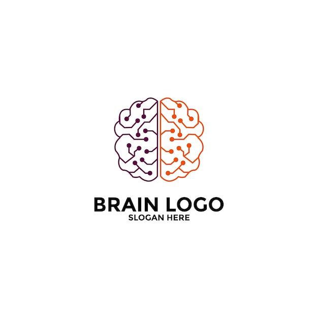 Brain Logo design vector template Think idea concept Brain storm power thinking brain Logotype icon