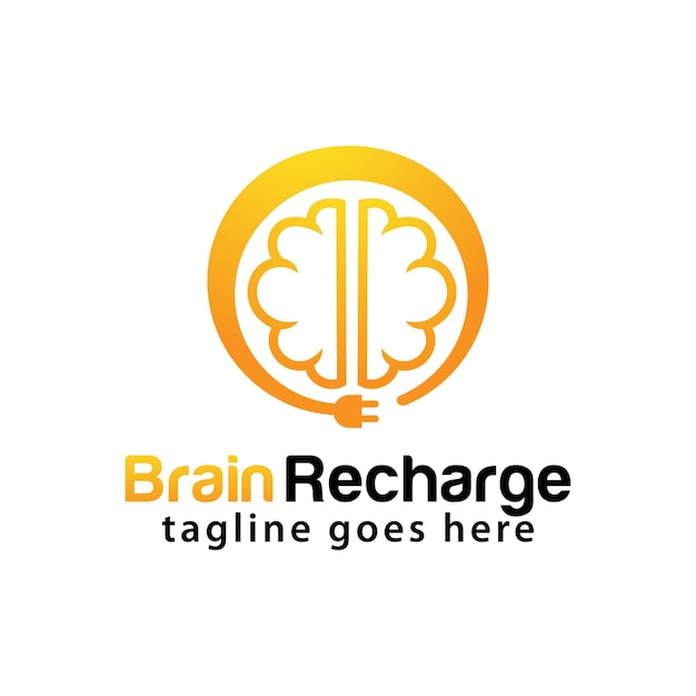 Brain recharge logo design template