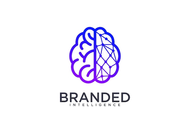 brain and science tech logo design templates