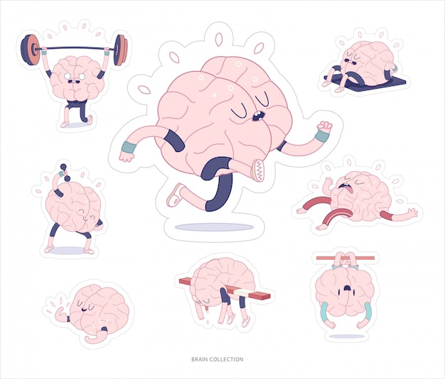 Brain stickers fitness printable set