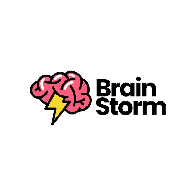 Brain storm smart idea creative think logo vector icon illustration