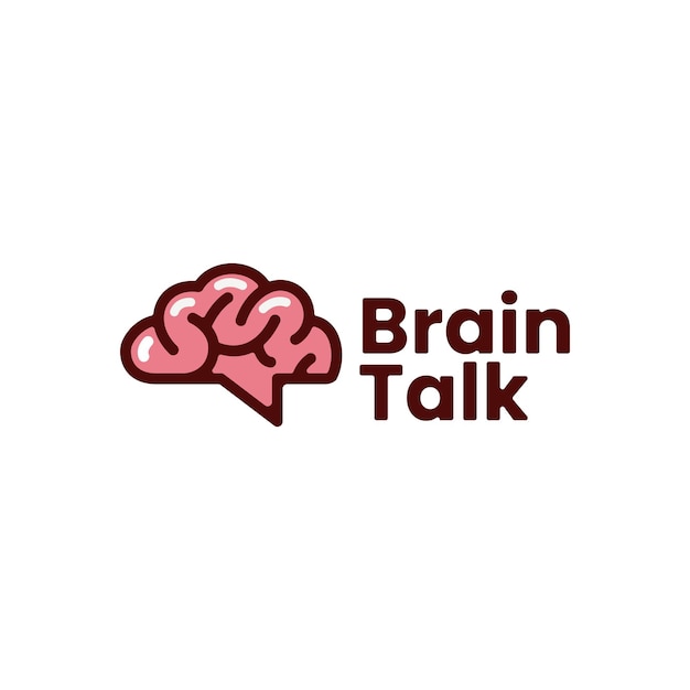 Brain talk idea think forum chat creative logo vector icon illustration