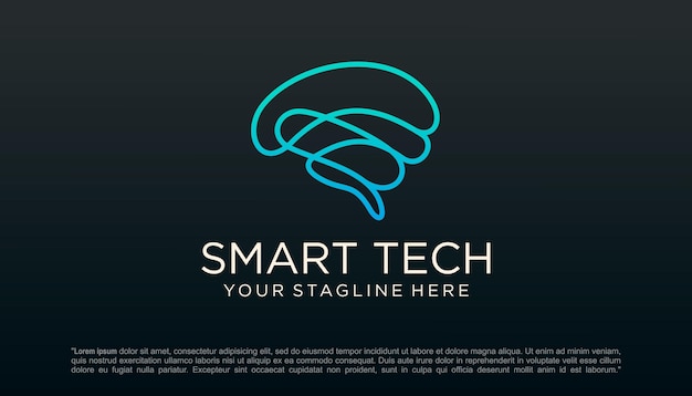 Brain tech logo design Artificial intelligence and technology logo Vector design