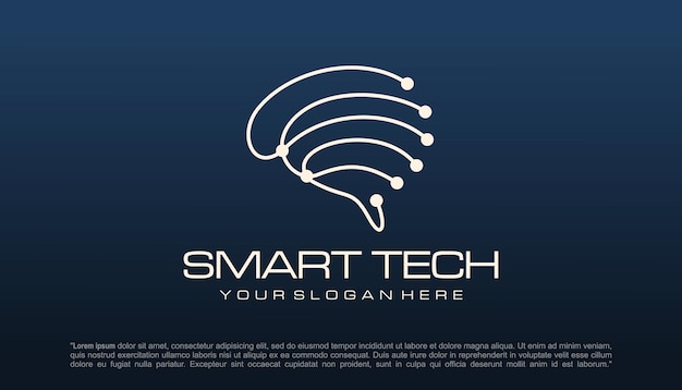 Brain tech logo design Artificial intelligence and technology logo Vector design