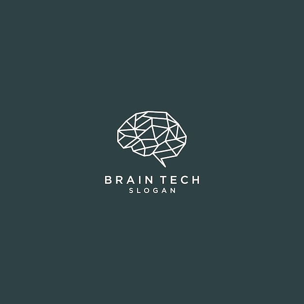 Brain tech logo design icon vector