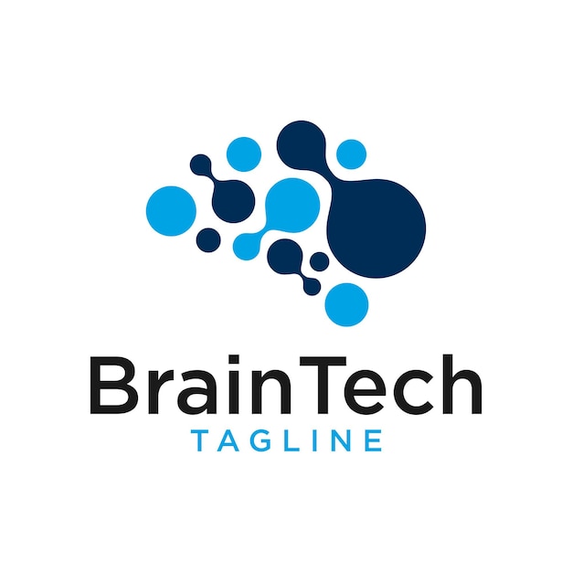 Brain Tech Logo Design Template Inspiration Vector Illustration