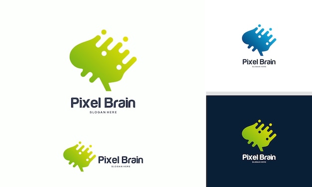 Brain Tech logo designs concept vector, Fast Brain logo, Modern Brain logo