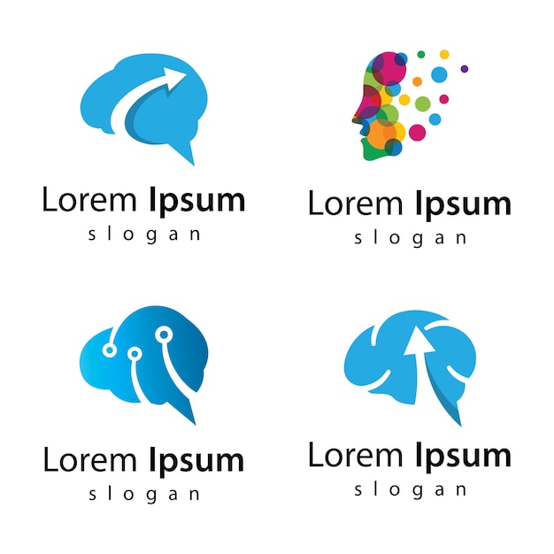 Brain tech logo images illustration design