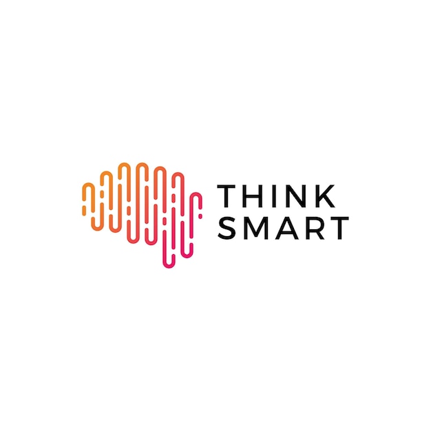 Brain tech smart digital idea logo template vector icon