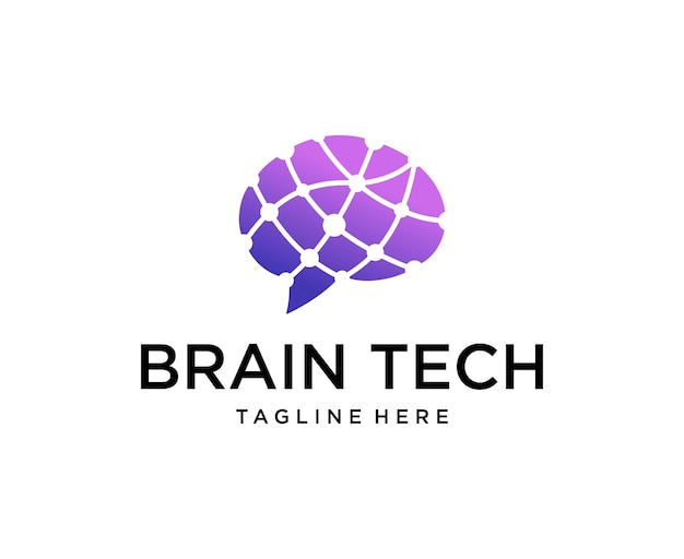 Brain technology logo template brain connection logo vector icon