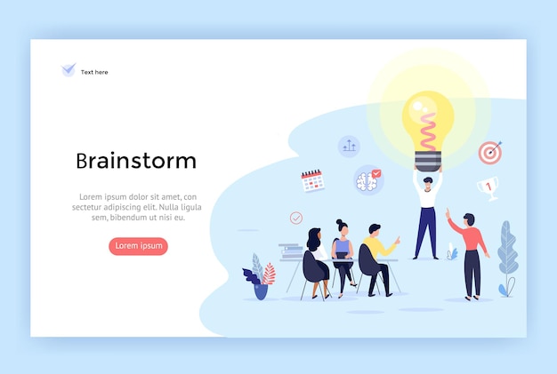 Brainstorm and big idea concept illustration perfect for web design