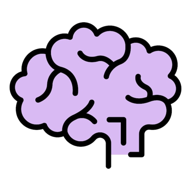 Brainstorming icon outline vector Brain group Business idea color flat