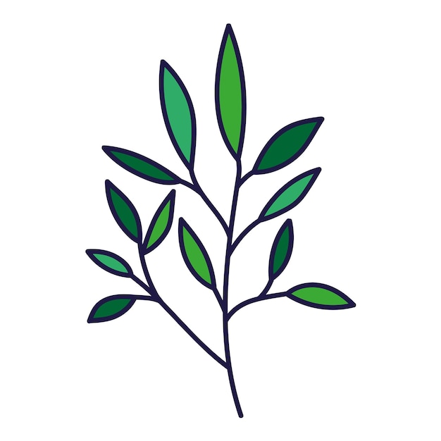 Branch with leafs ecology icon