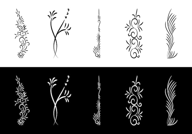 Branches monochrome decoration Cute nature tattoo design Print decoration with gentle branch