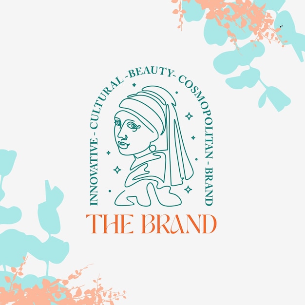 brand art logo woman lineart continous line