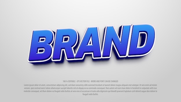 Brand bold 3d style editable text effect