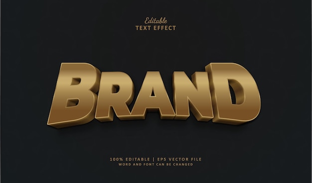 Vector brand editable text effect style 3d luxury gold