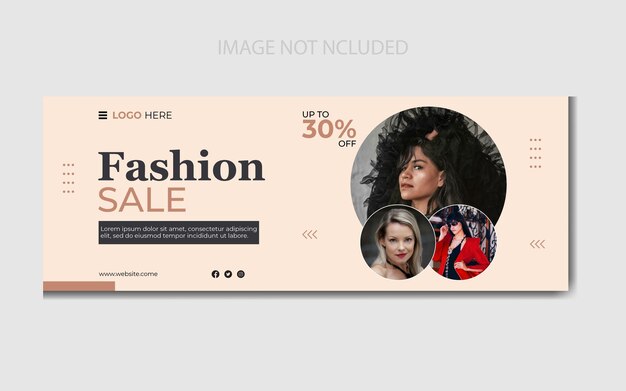 Vector brand fashion sale facebook cover design template