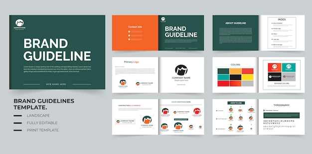 Vector brand guideline or brand identity guidelines layout