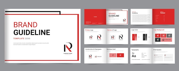 Vector brand guideline landscape brand guideline manual brand guideline layout or brand identity