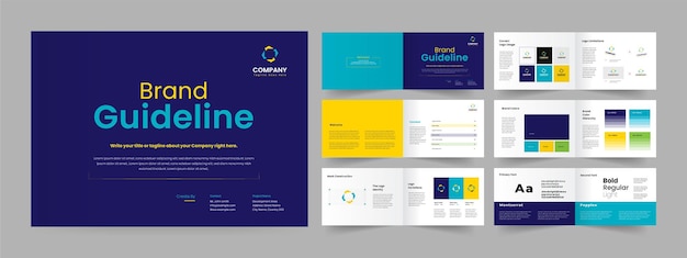 Vector brand guideline minimalist brand guidelines template