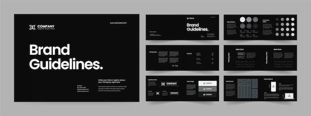 Vector brand guideline template brand guide layout design