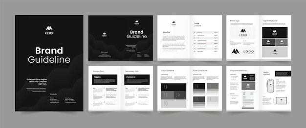 Vector brand guidelines and brand guide design