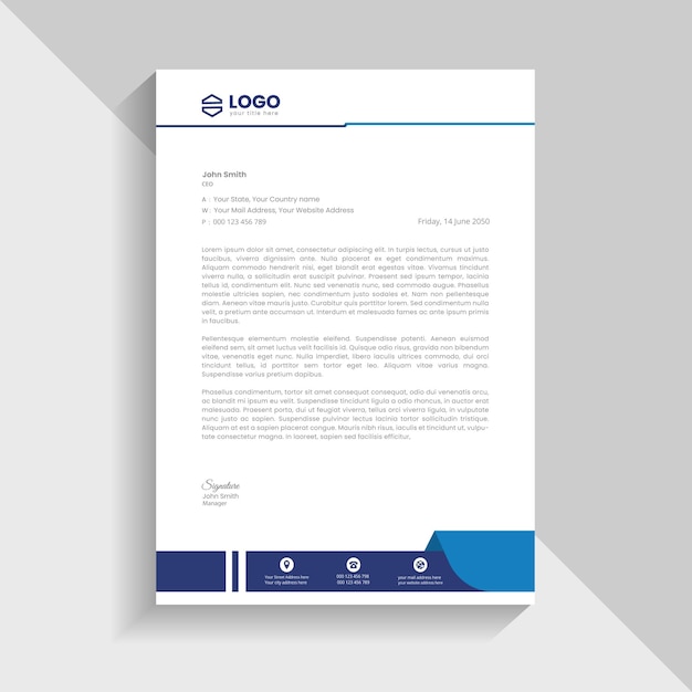 Brand identity company letterhead template design