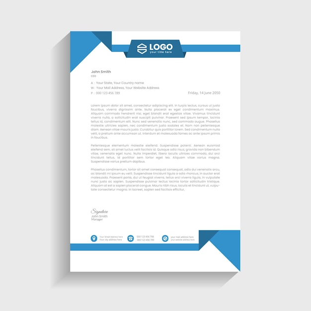 Brand identity company letterhead template