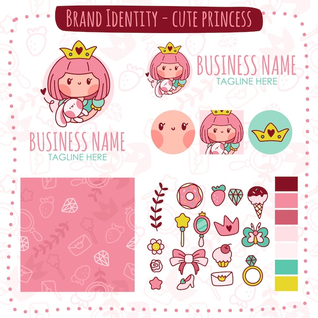 Brand Identity  cute princess with bunny