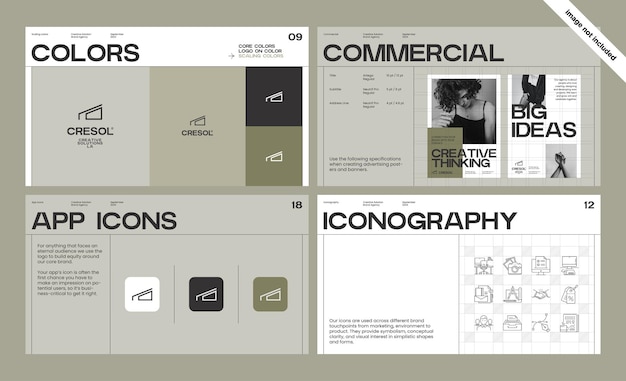 Brand identity guideline template to create visual identity of your company