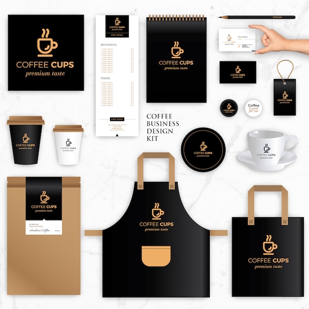 Vector brand identity vector templates for coffee brand